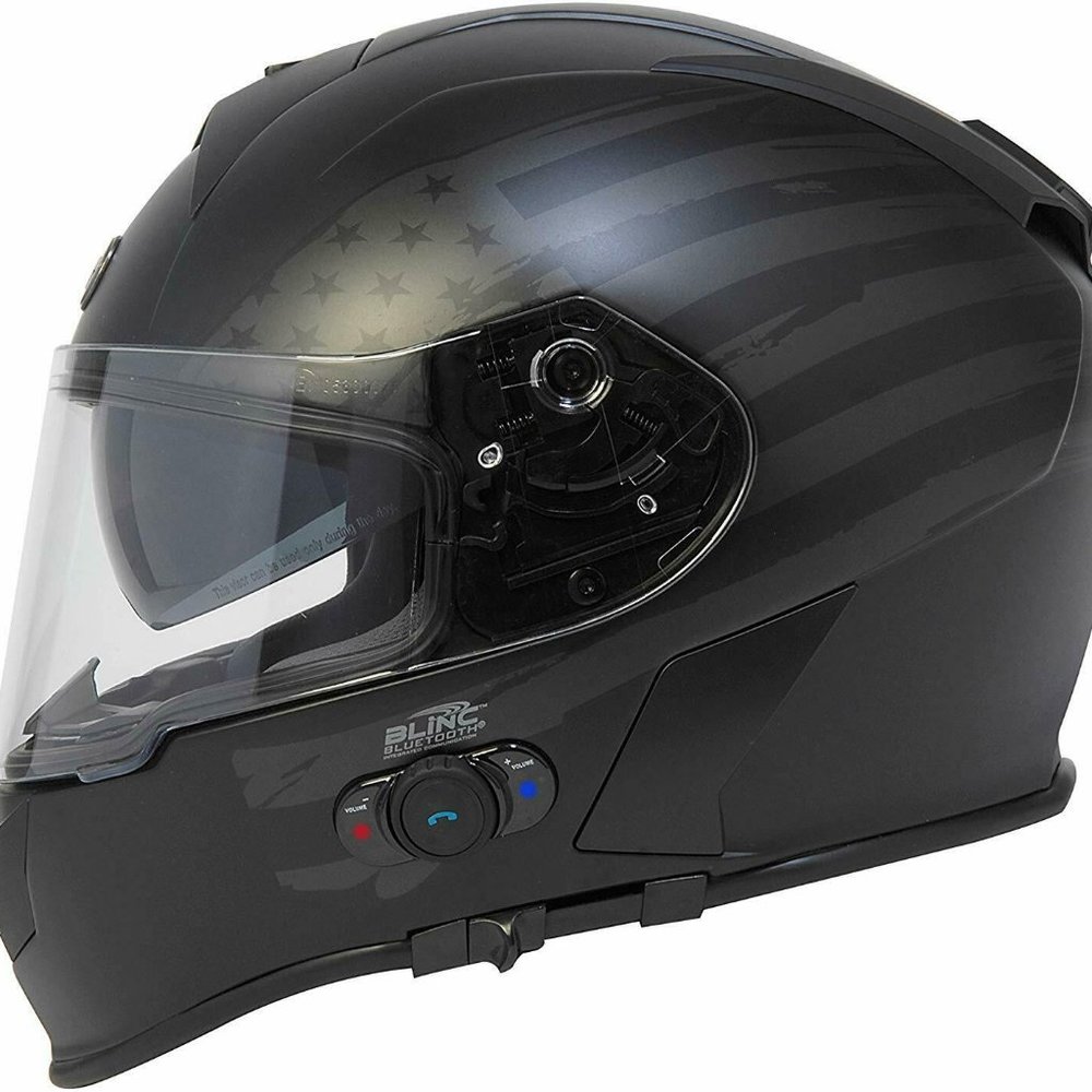 TORC T14 Bluetooth Motorcycle Helmet Flat Black-M